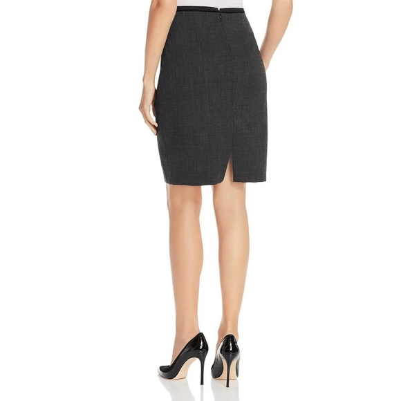 New ELIE TAHARI Gray Wool Bennet Pencil Skirt 14 - Picture 2 of 6